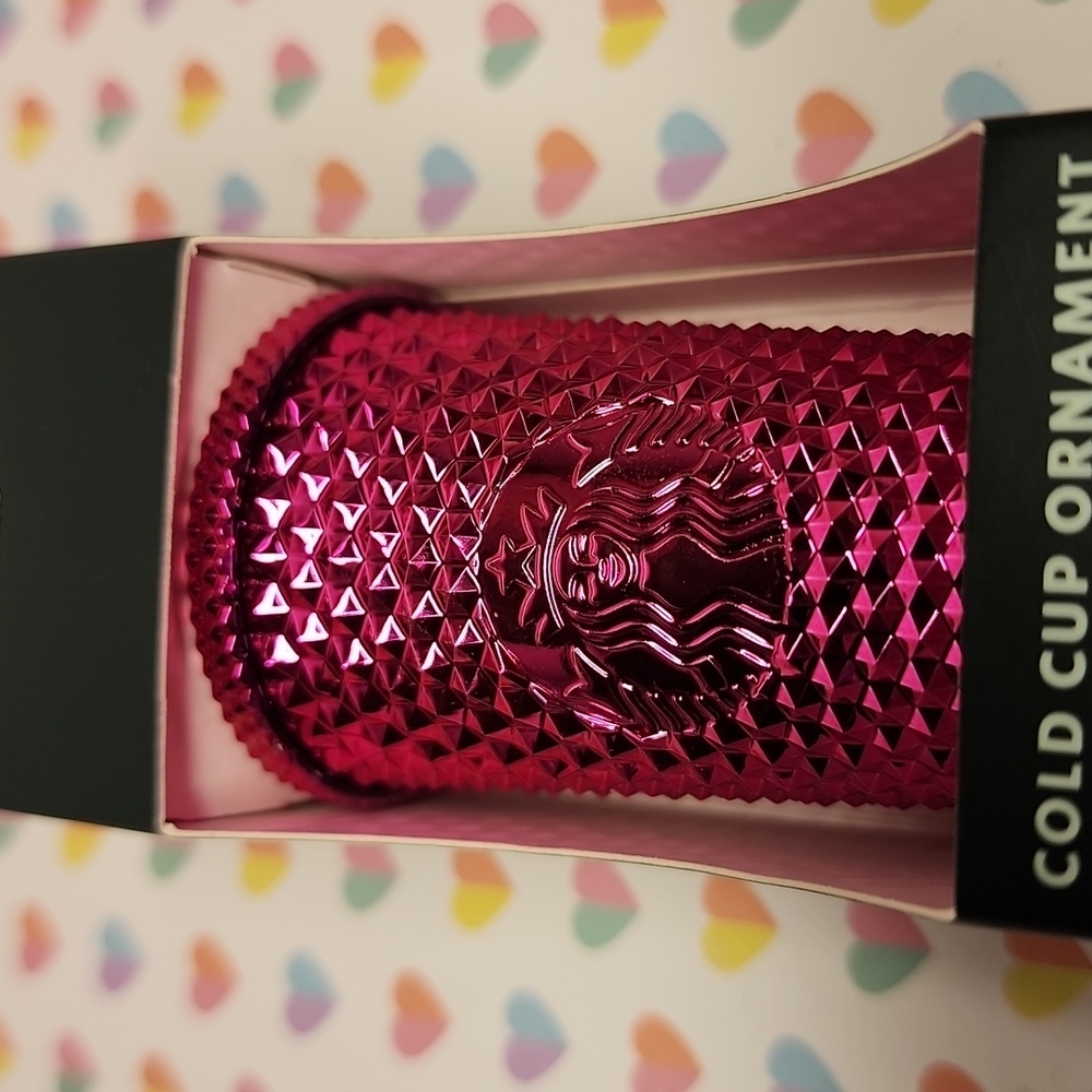 BNIB Starbucks Holiday 2022 Sangria Metallic cup Jeweled Ornament KeyChain - Picture 5 of 6